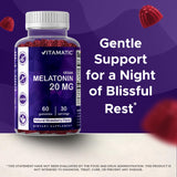 Vitamatic Melatonin Gummies with a glass of water