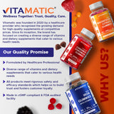 Vitamatic Melatonin Gummies with a glass of water
