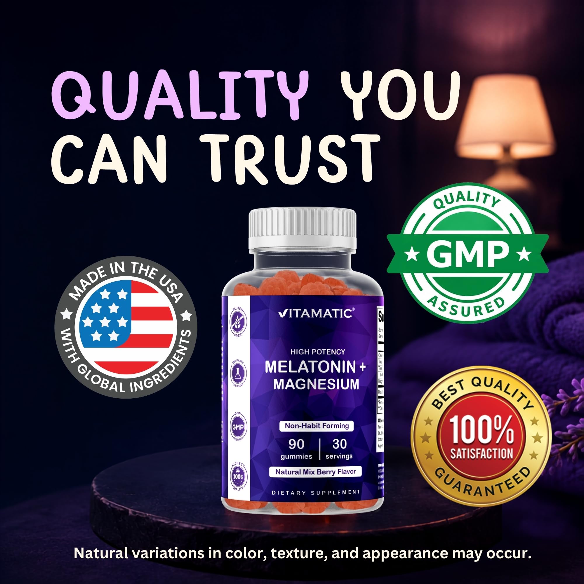 Vitamatic Melatonin Gummies with fresh berries