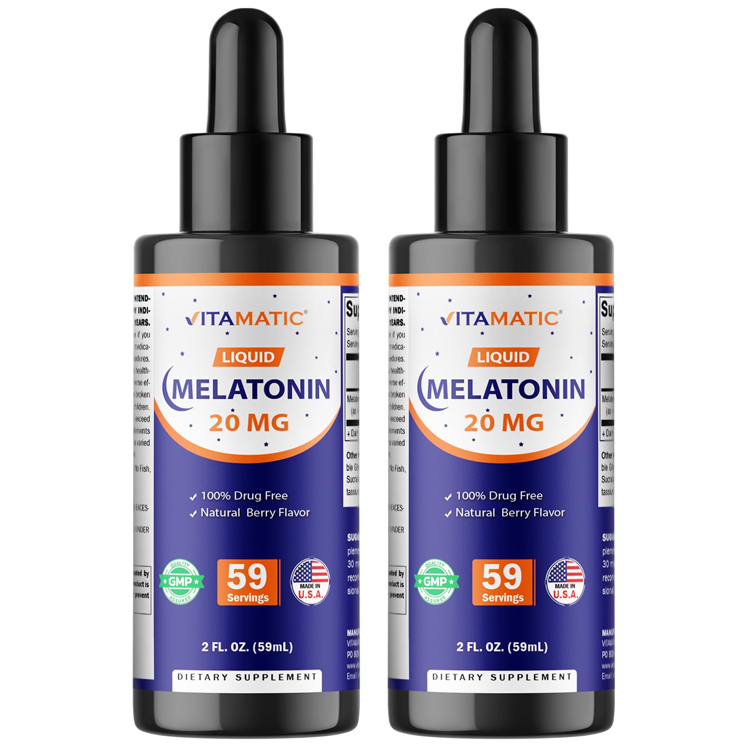 Vitamatic Melatonin Liquid Sleep Supplement 150g front view