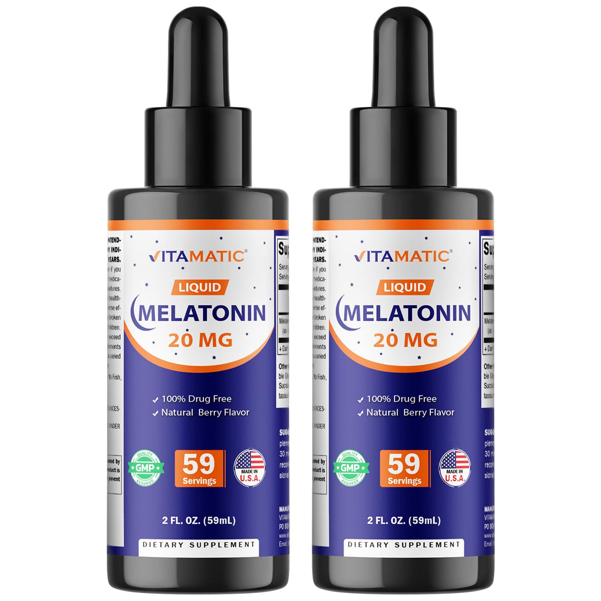 Vitamatic Melatonin Liquid Sleep Supplement 150g front view