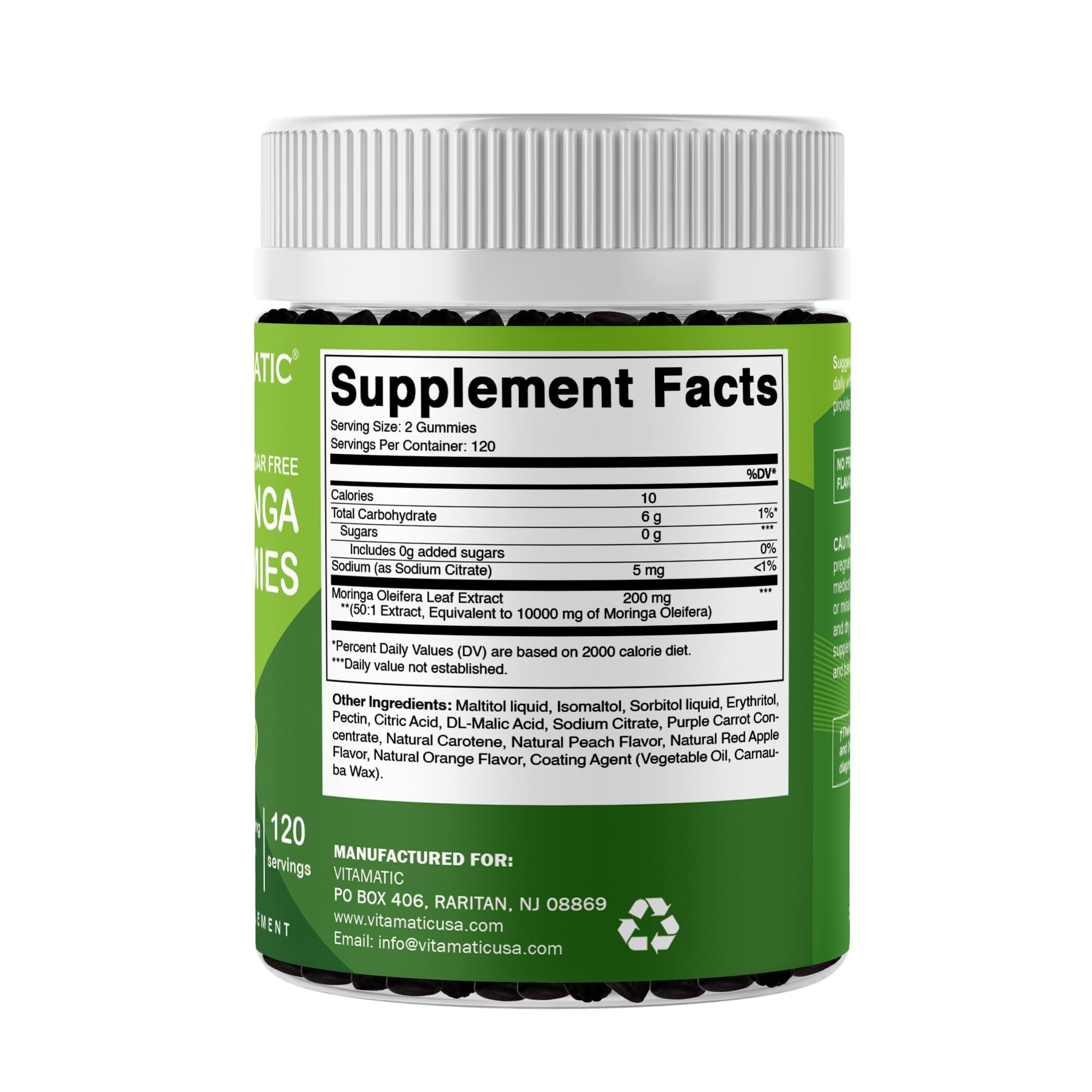 Vitamatic Moringa Gummies nutritional information