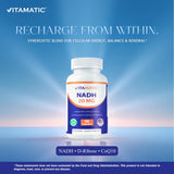 Vitamatic NADH Supplement ingredients list on the back of the bottle