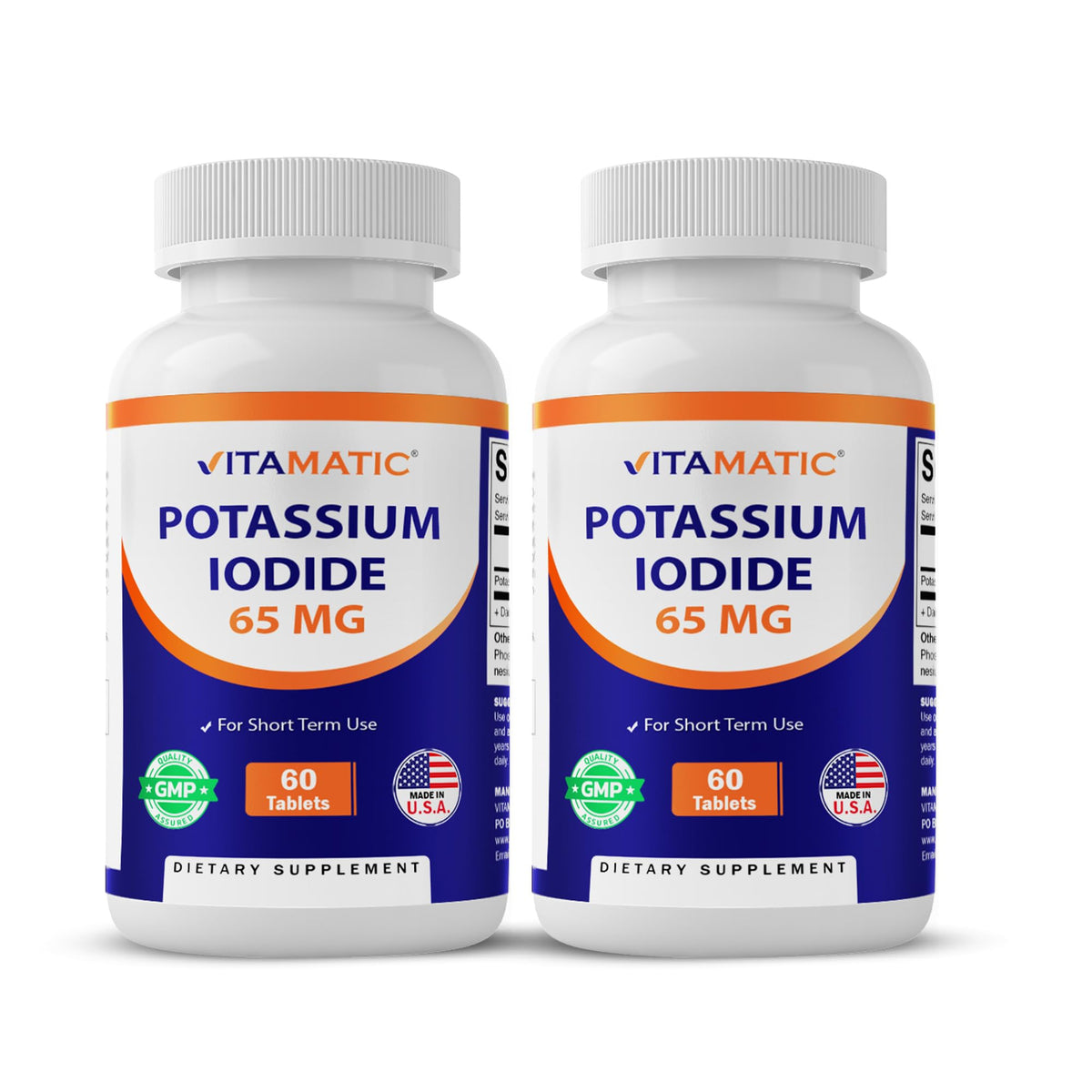 Vitamatic Potassium Iodide Tablets front view, 90 count