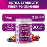 Vitamatic Prebiotic Fiber Gummies in a bowl showcasing the gummy shape