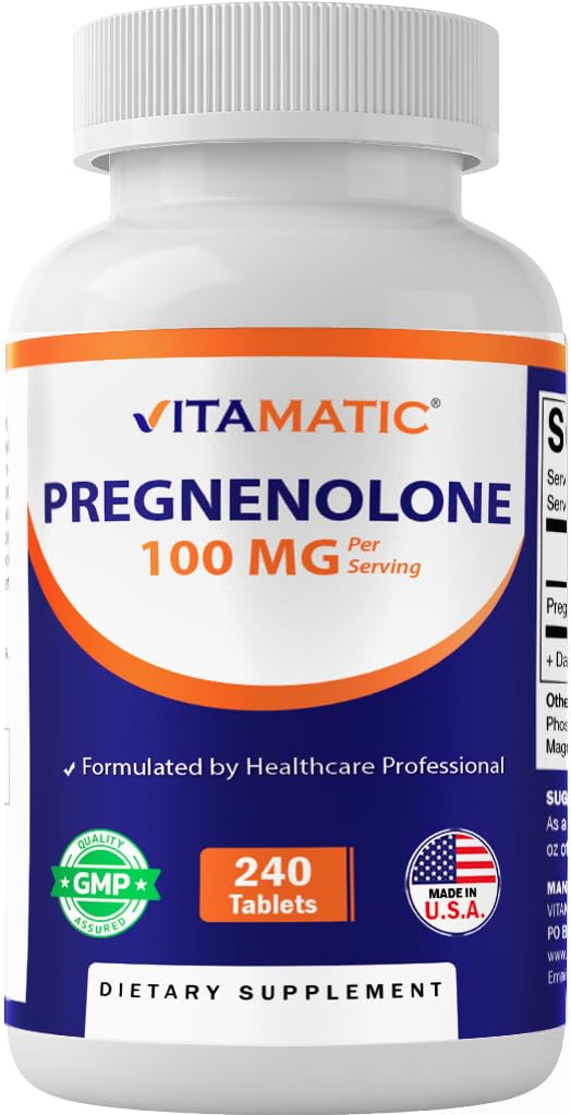 Vitamatic Pregnenolone Supplement 240 tablets front view