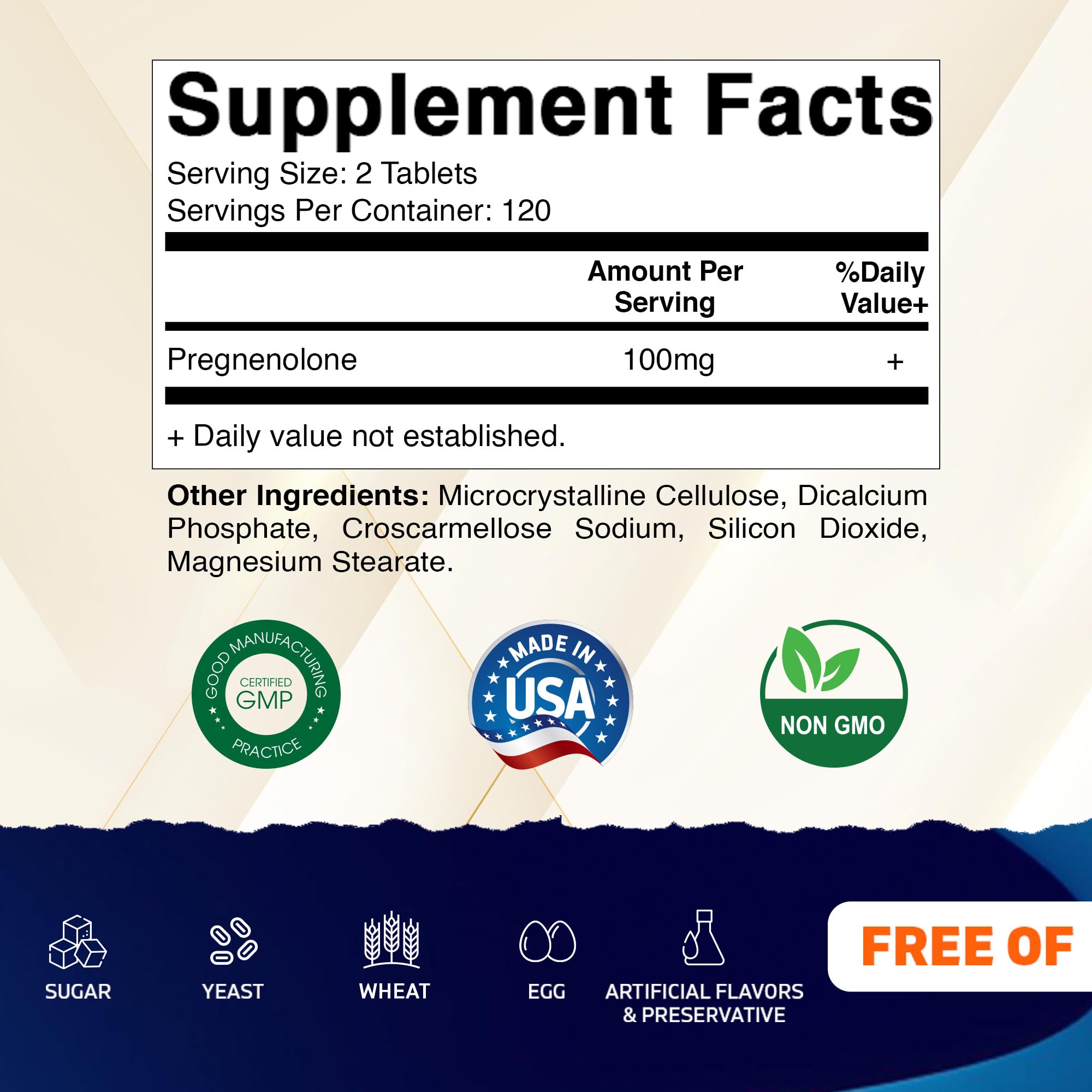 Vitamatic Pregnenolone Supplement bottle side view