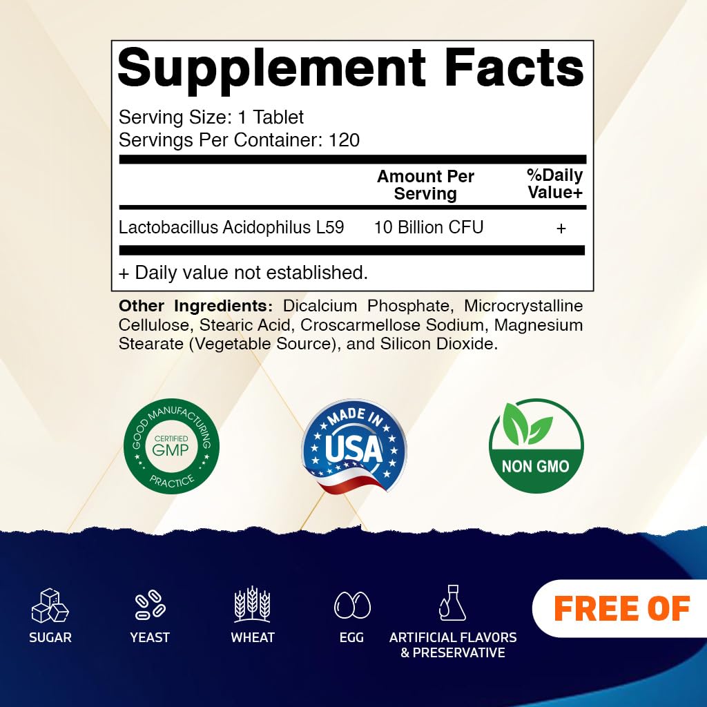 Vitamatic Probiotic Acidophilus 10 Billion CFUs side view