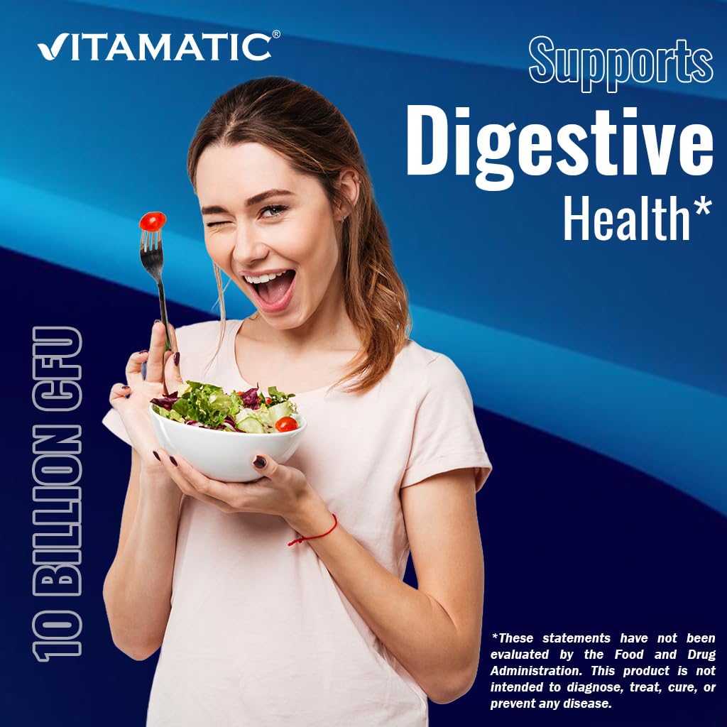 Vitamatic Probiotic Acidophilus 10 Billion CFUs with measuring spoon