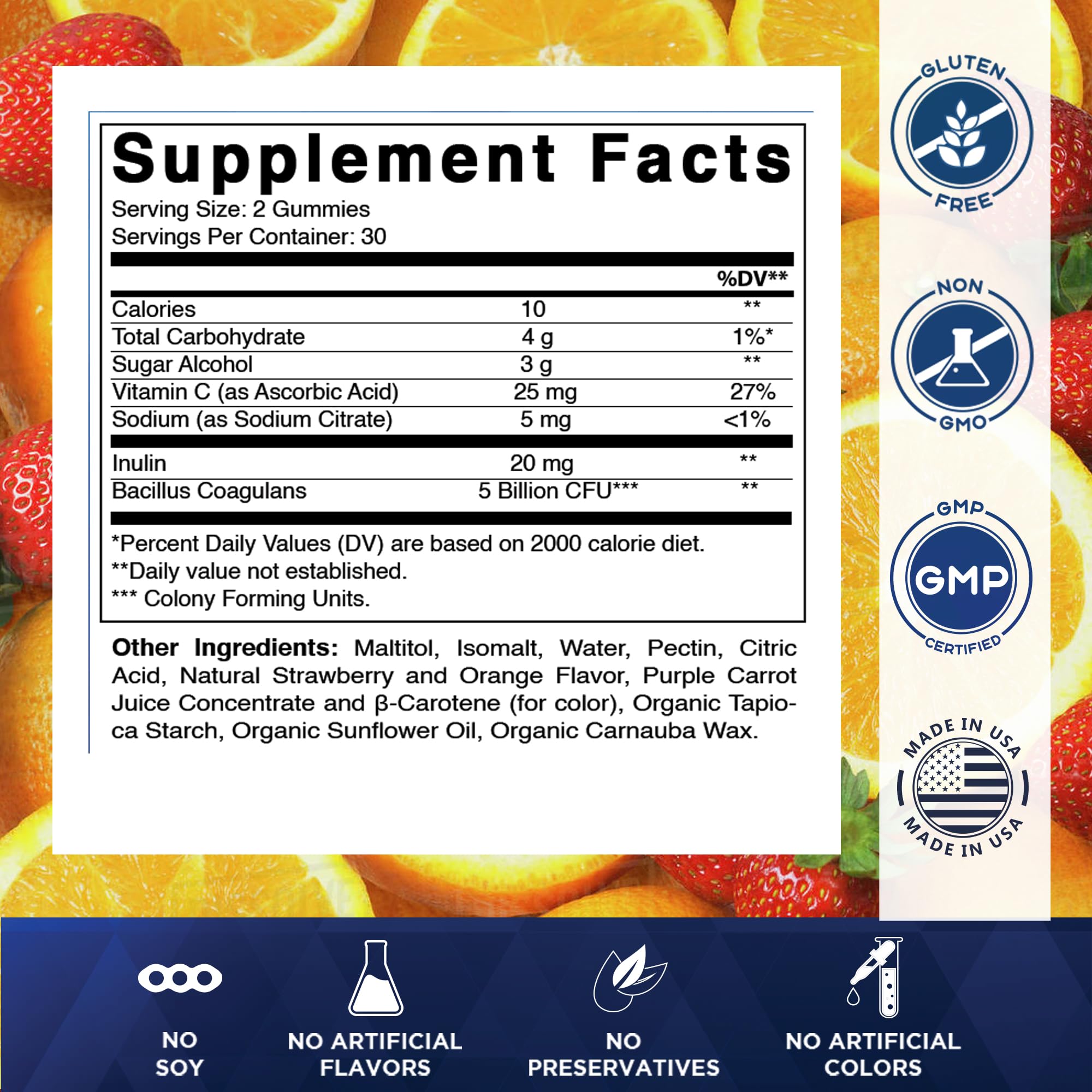 Vitamatic Probiotic Gummies showing individual gummy pieces