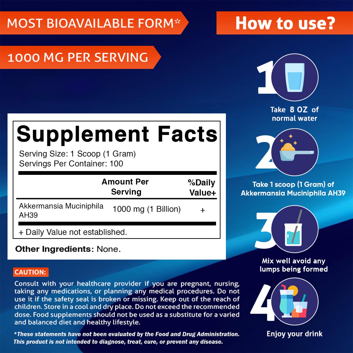 Vitamatic Probiotic Powder back view with ingredient details
