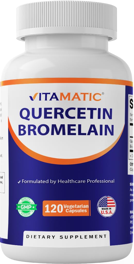 Vitamatic Quercetin with Bromelain 100g capsules front view