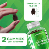 Vitamatic Sea Moss Gummies back view with nutritional information