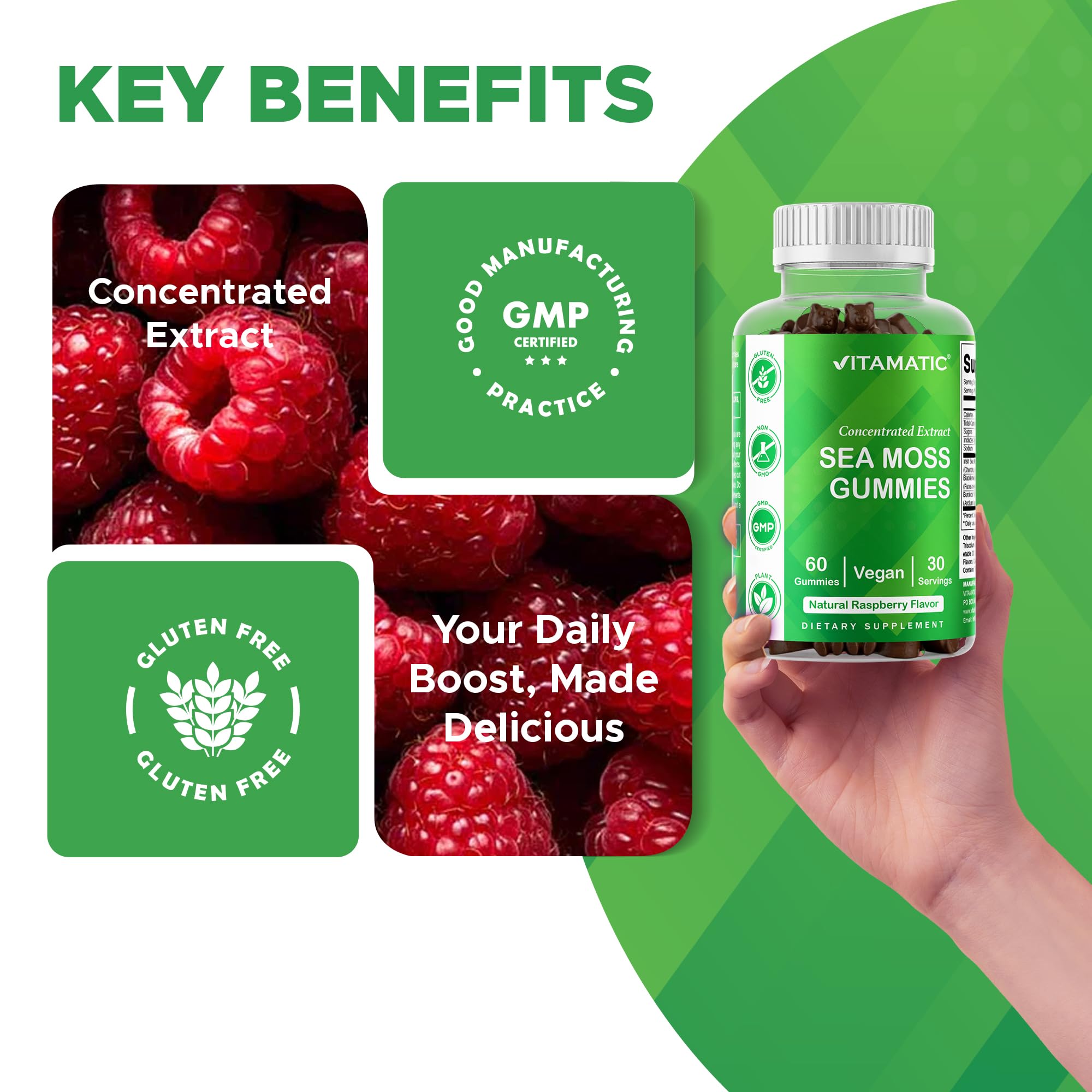 Vitamatic Sea Moss Gummies nutritional information