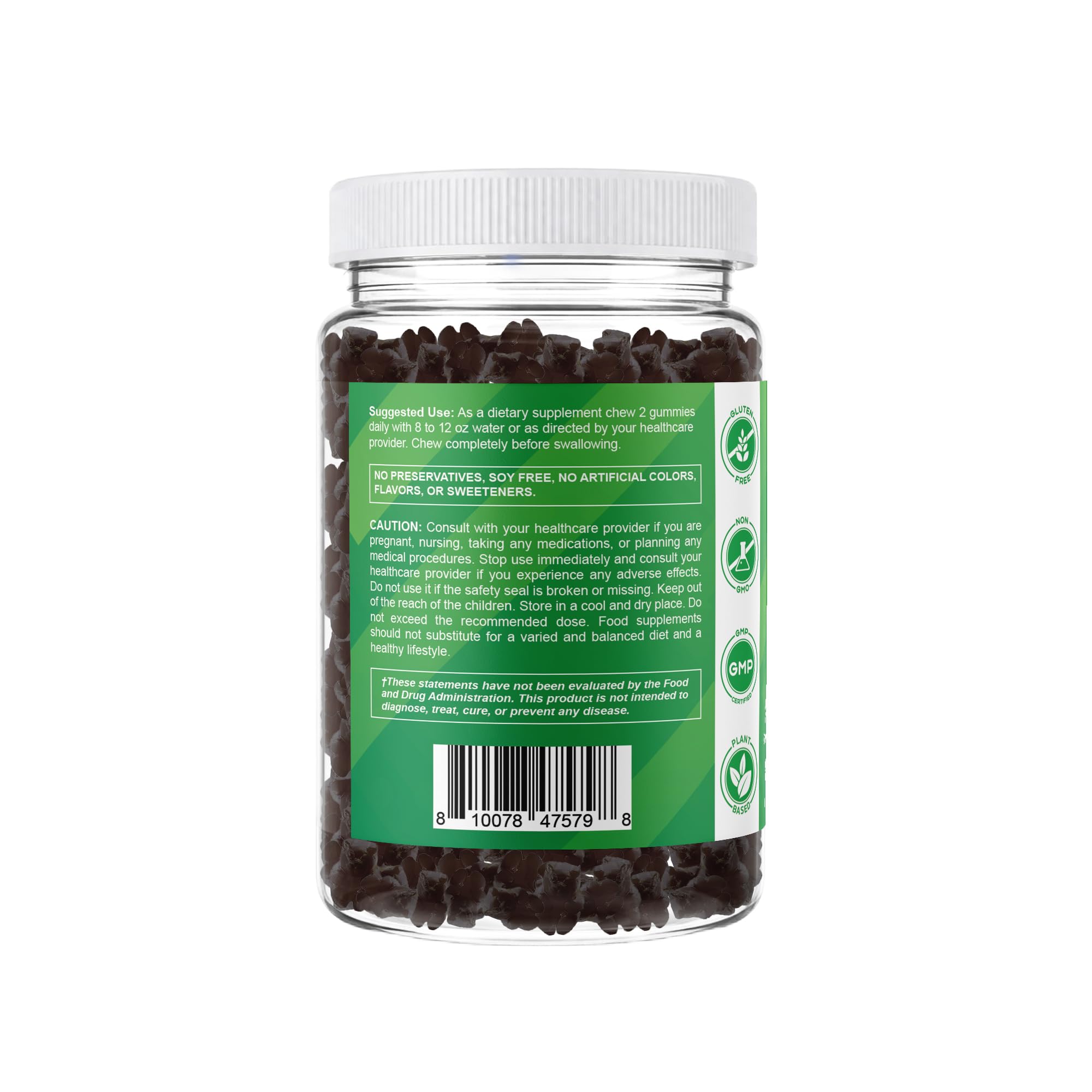 Vitamatic Sea Moss Gummies showing the vegan-friendly label