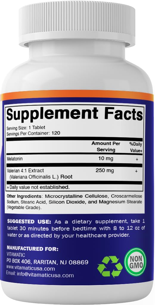 Vitamatic Sleep Supplement with a glass of water