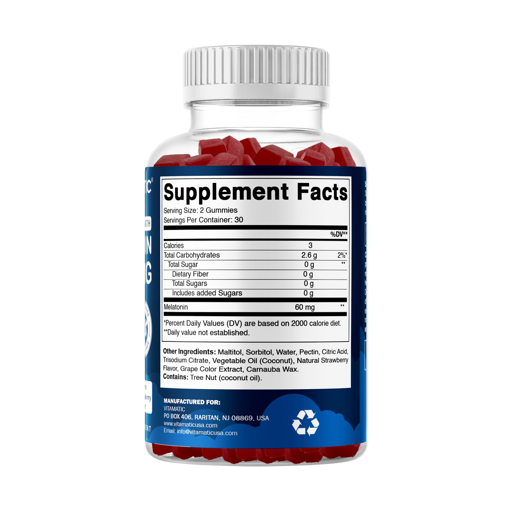 Vitamatic Sugar Free Melatonin Gummies in hand