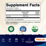 Vitamatic Taurine 2000mg Vegetarian Tablets side view