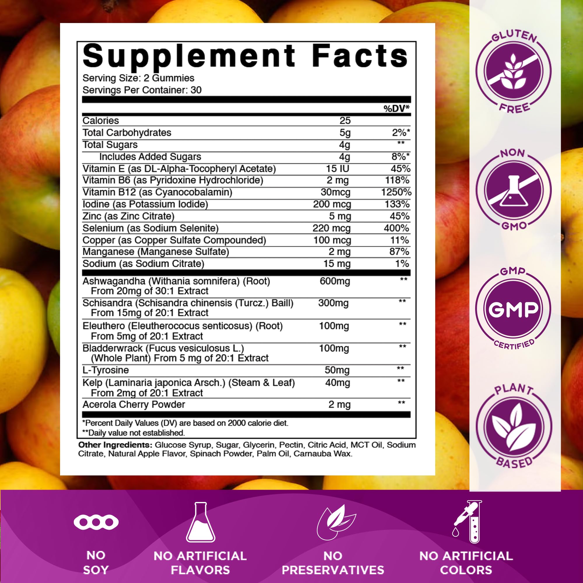Vitamatic Thyroid Support Gummies packaging side view
