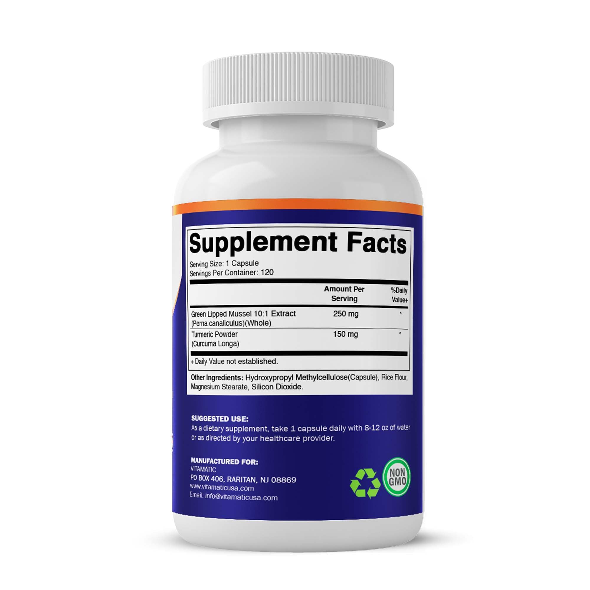 Vitamatic Turmeric Capsules with green lipped mussel