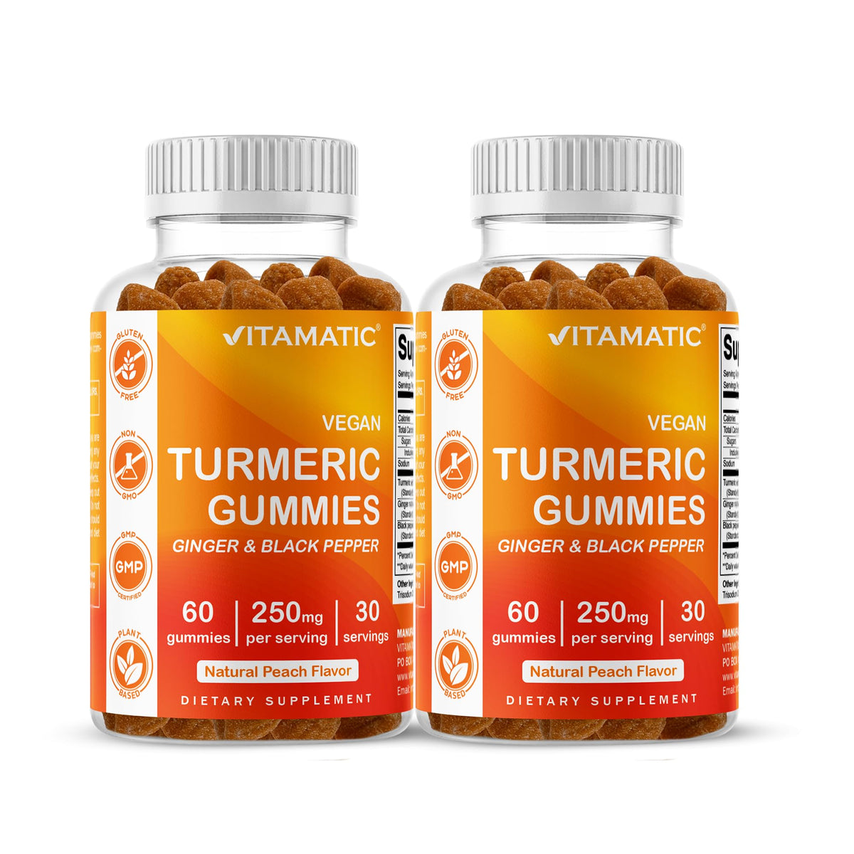 Vitamatic Turmeric Gummies front view with packaging