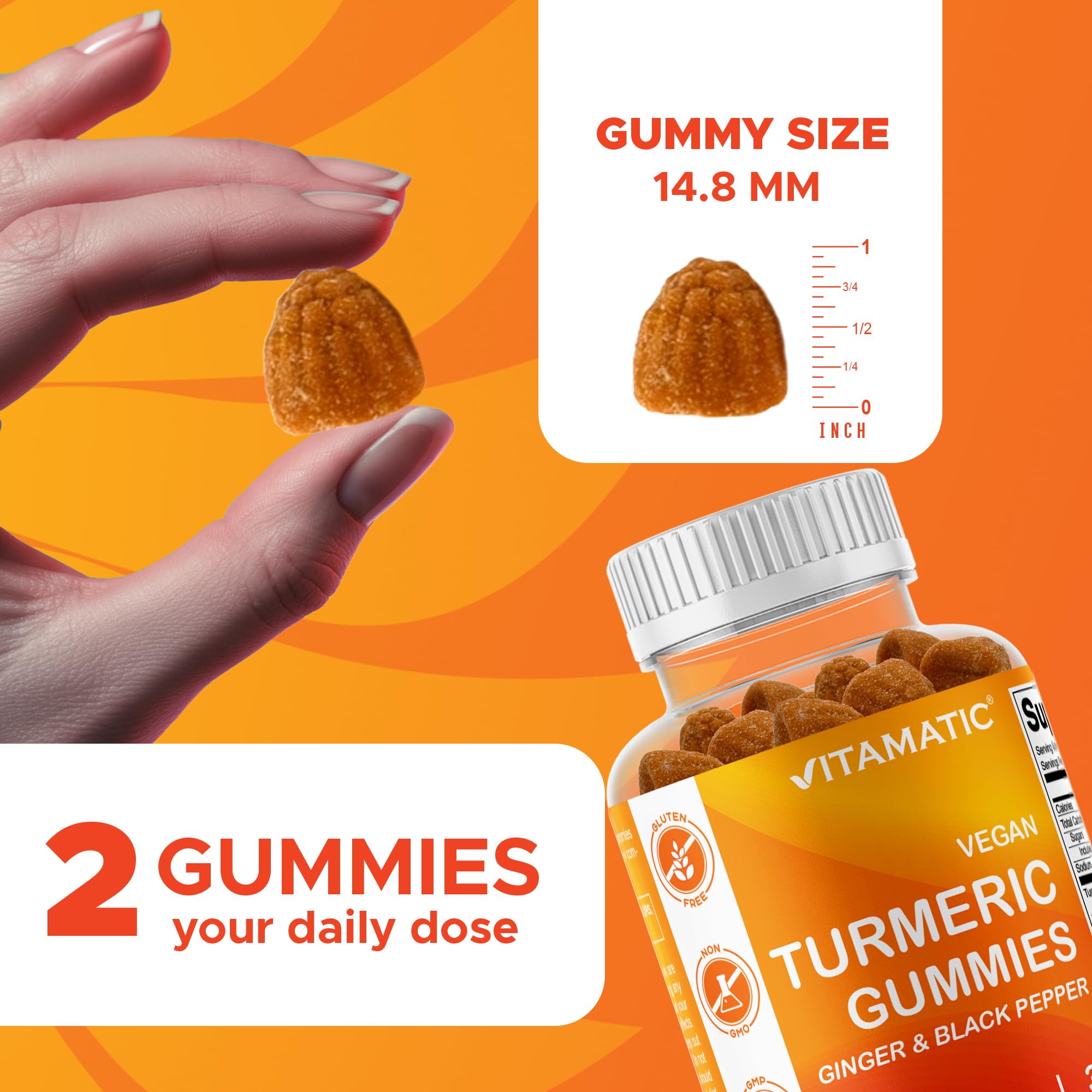 Vitamatic Turmeric Gummies showing gummy texture
