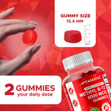 Vitamatic Vitamin B12 Gummies displayed on a wooden table