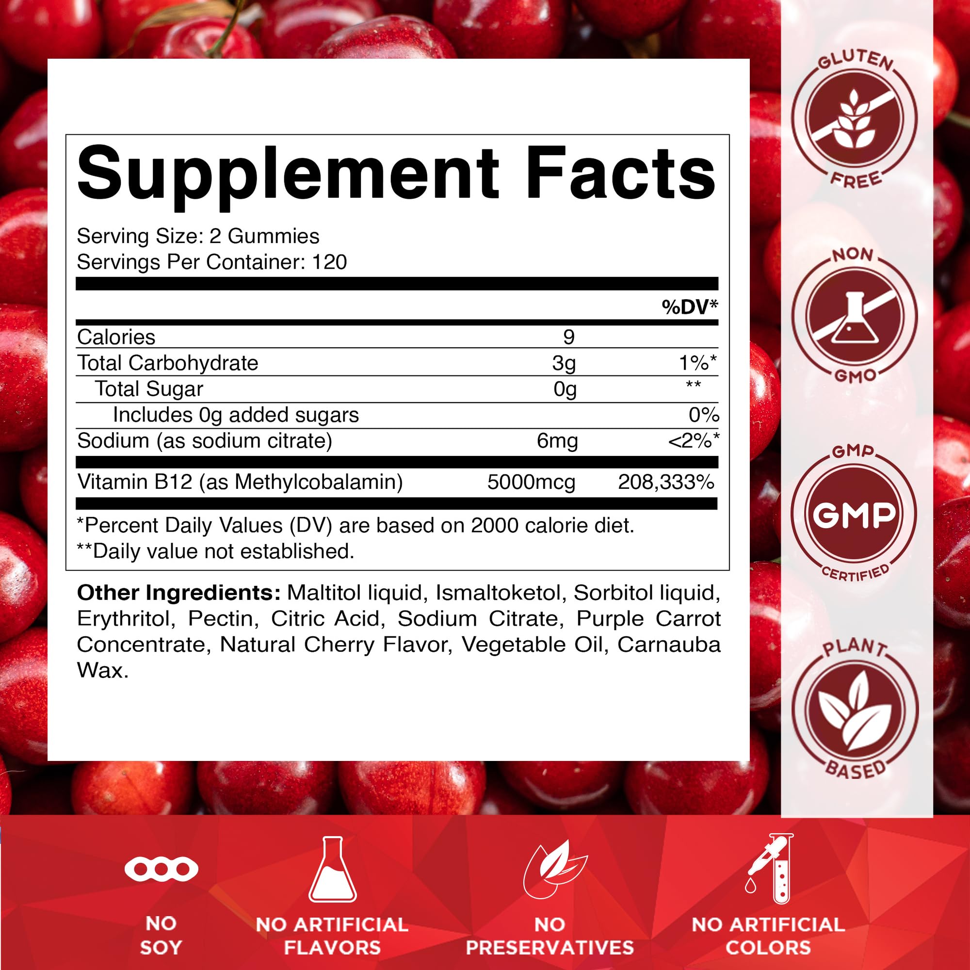Vitamatic Vitamin B12 Gummies packaging side view