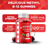 Vitamatic Vitamin B12 Gummies with natural cherry flavour ingredients