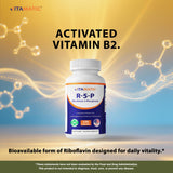 Vitamatic Vitamin B2 Riboflavin-5-Phosphate 50mg capsules back view