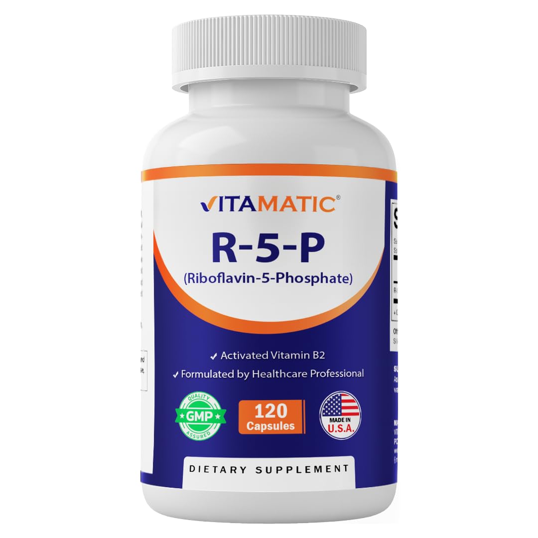 Vitamatic Vitamin B2 Riboflavin-5-Phosphate 50mg capsules front view
