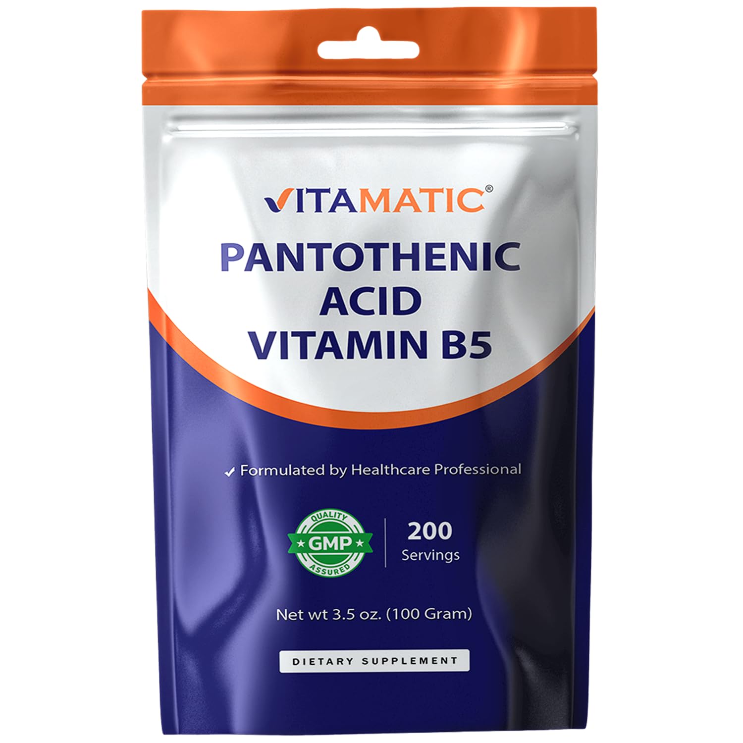 Vitamatic Vitamin B5 Pantothenic Acid Supplement front view