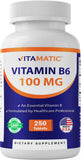 Vitamatic Vitamin B6 100mg supplement front view