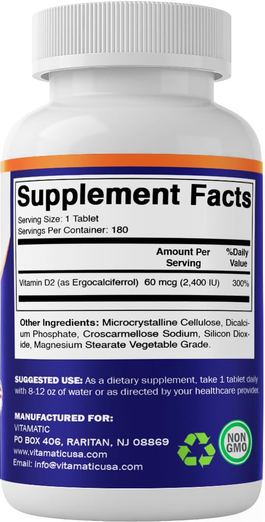 Vitamatic Vitamin D2 2400 IU Vegetarian Tablets in a lifestyle setting