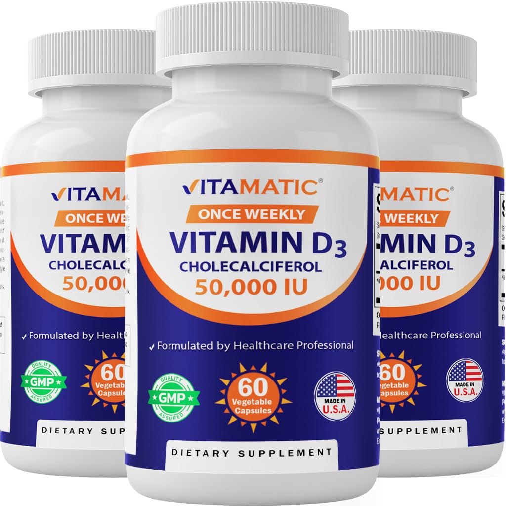 Vitamatic Vitamin D3 60 capsules front view