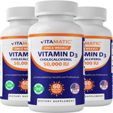 Vitamatic Vitamin D3 60 capsules front view