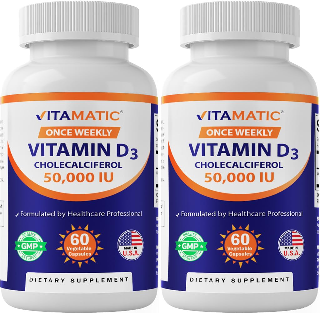 Vitamatic Vitamin D3 60 capsules front view