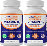 Vitamatic Vitamin D3 60 capsules front view