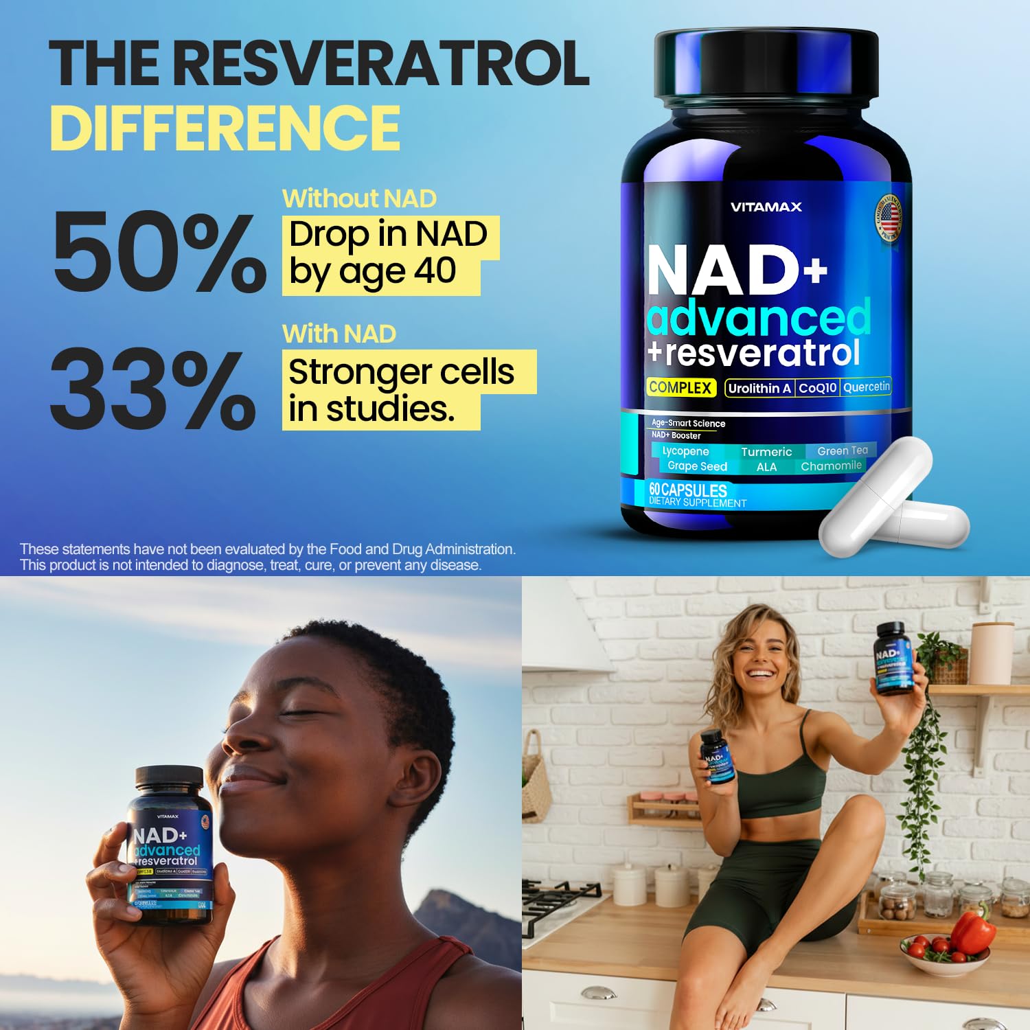 Vitamax Advanced NAD+ Cellular Supplement ingredients list
