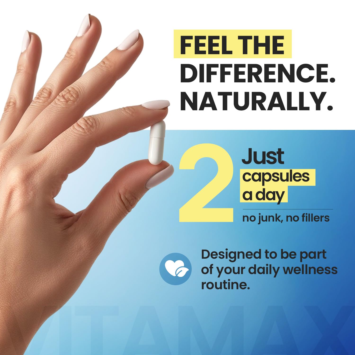 Vitamax Advanced NAD+ Cellular Supplement with a glass of water