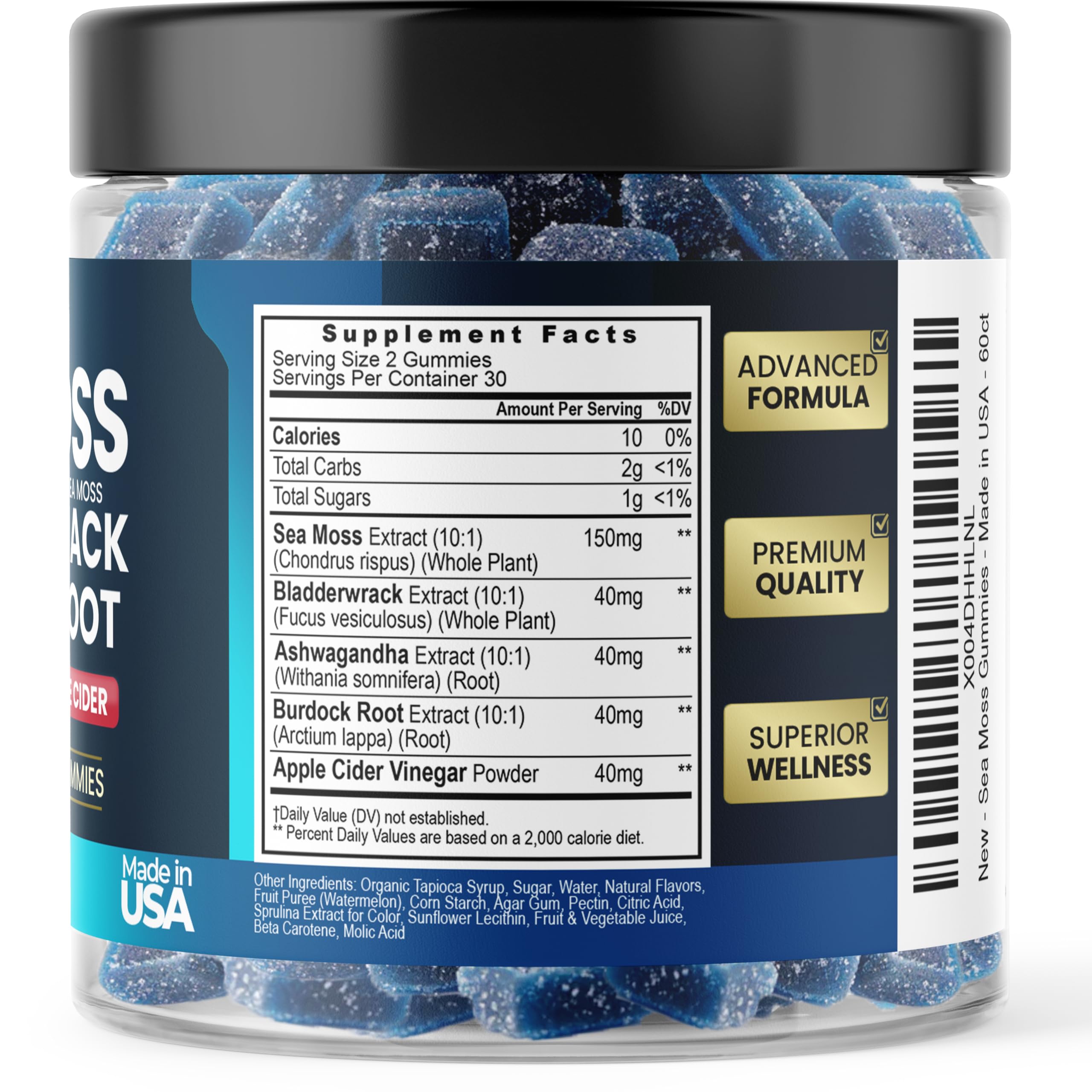 Vitamax Blended Vitamin & Mineral Gummies ingredients list
