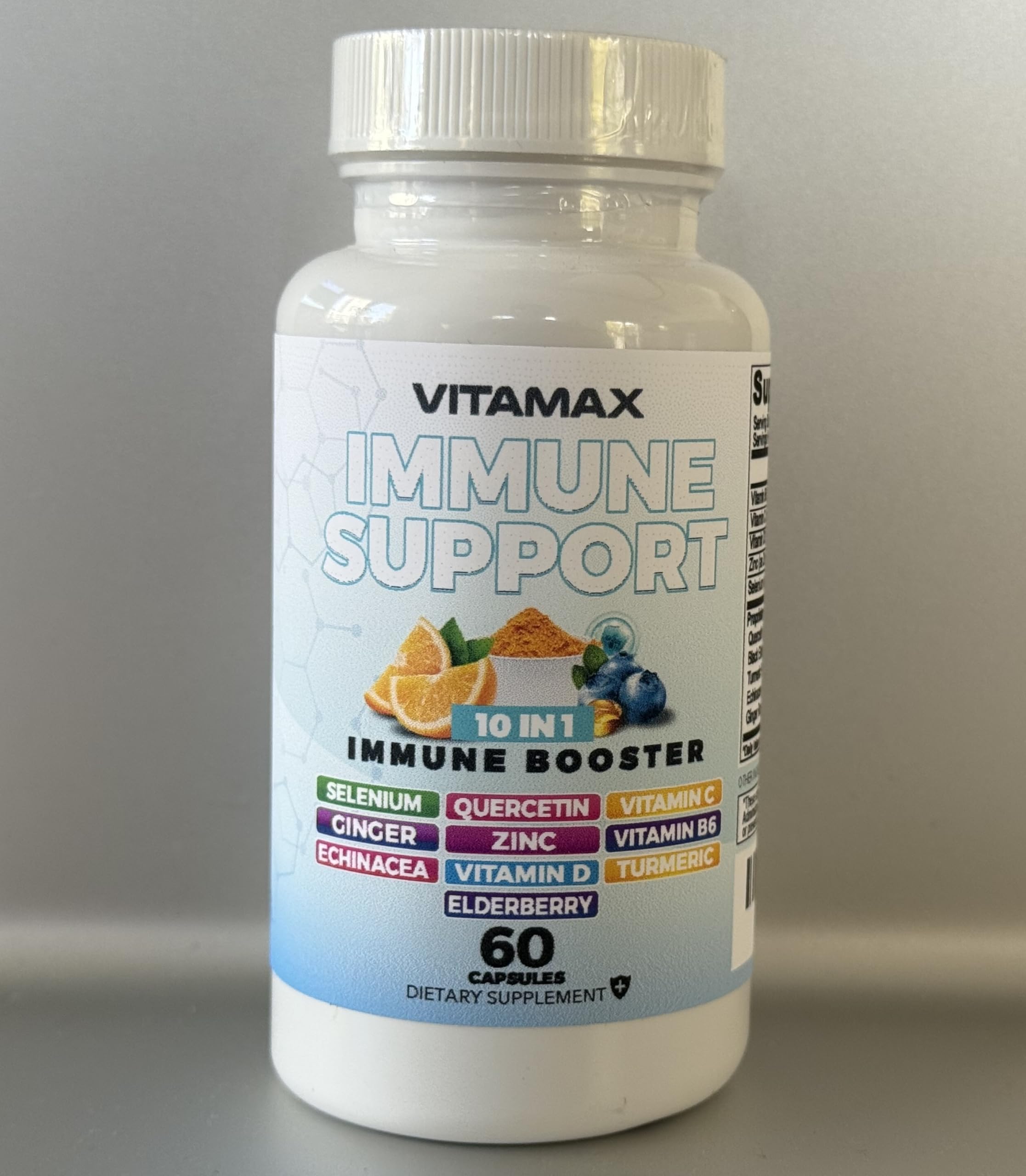 Vitamax Elderberry Supplement with Zinc side view