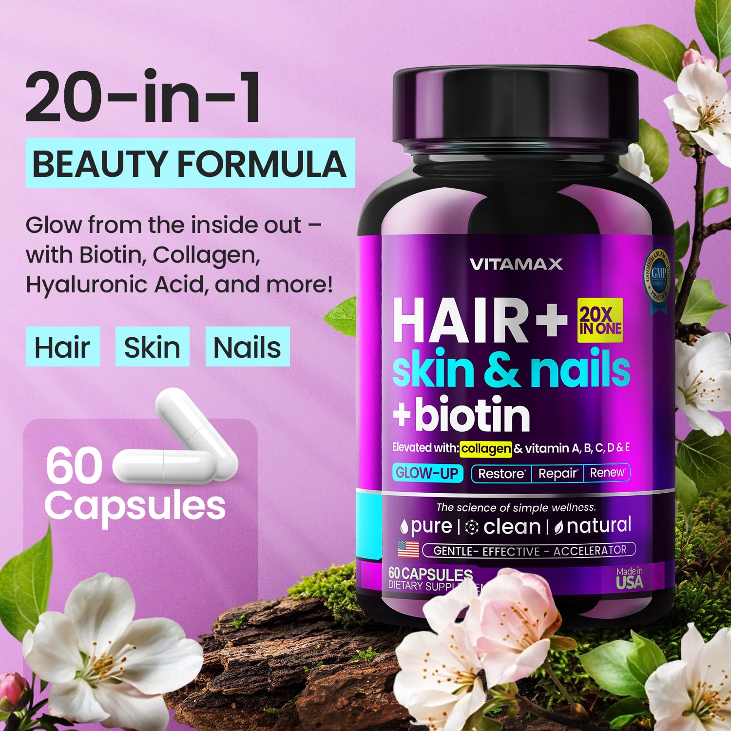 Vitamax Hair, Skin & Nails Supplement ingredients list