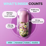 Vitamax Hair, Skin & Nails Supplement side view with label
