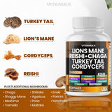 Vitamax MycoBoost Mushroom Blend bottle side view