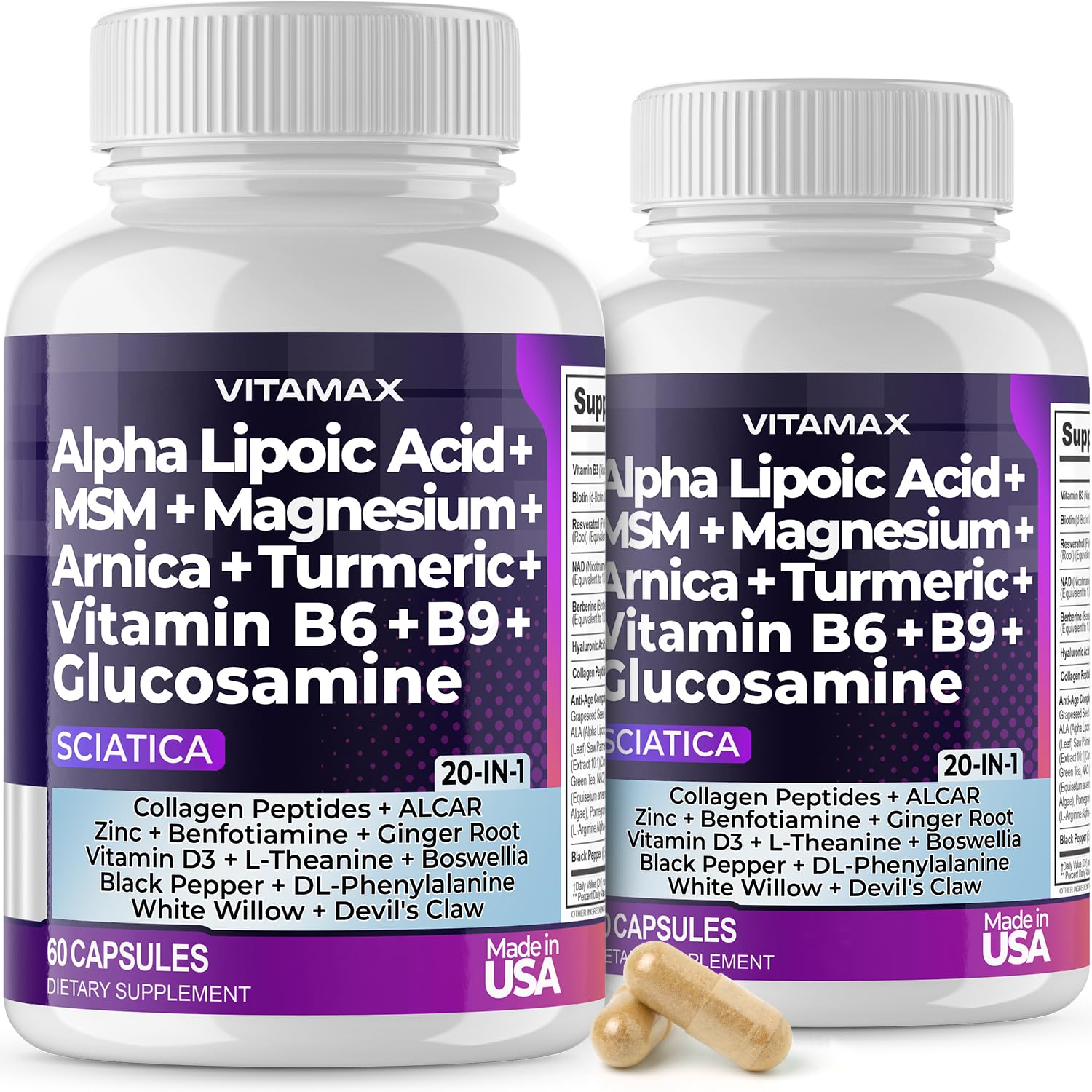 Vitamax Nerve-Plus 60 capsules front view
