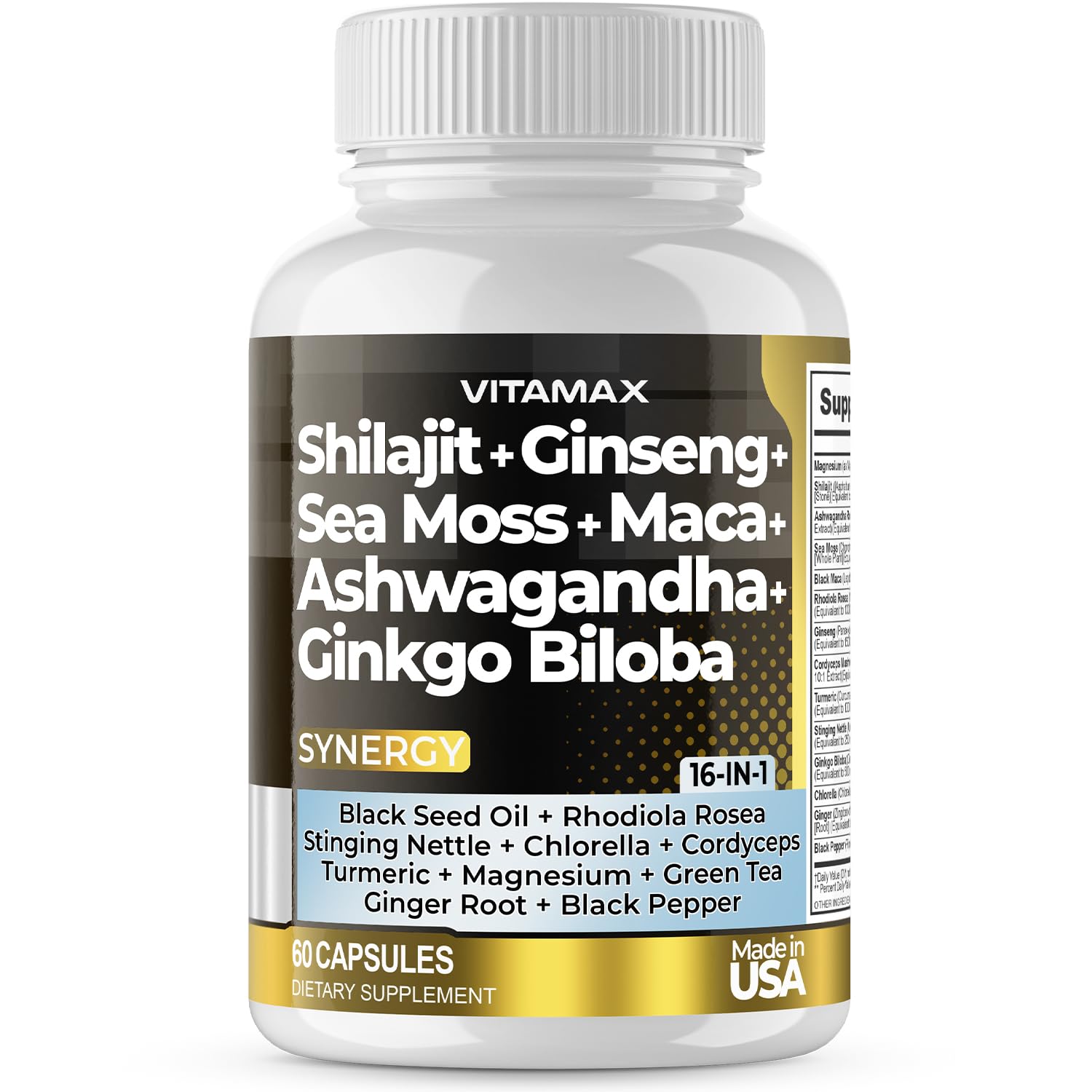 Vitamax Shilajit Capsules front view with packaging