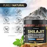 Vitamax Shilajit Gummies packaging back view with details