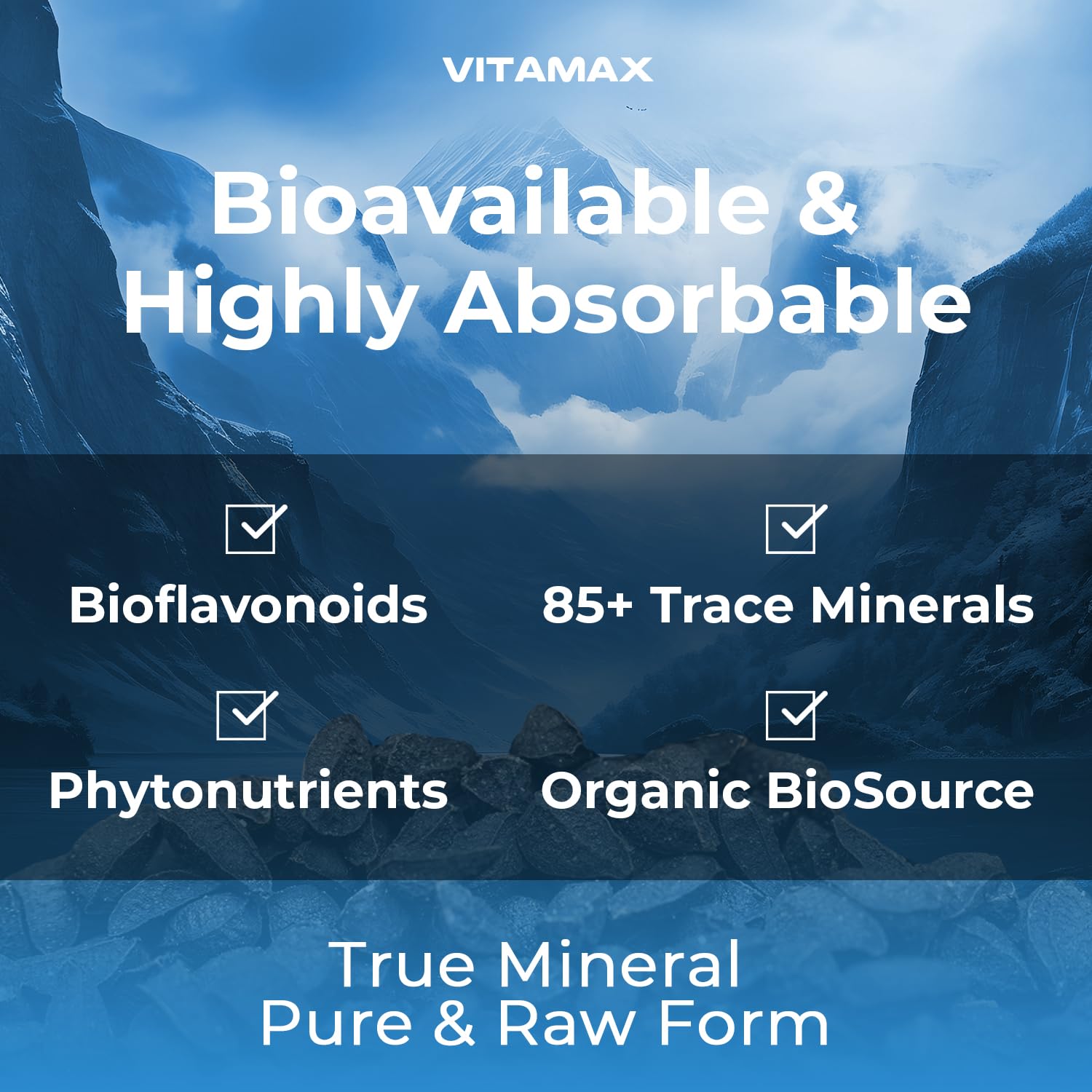 Vitamax True Mineral ingredients list on packaging