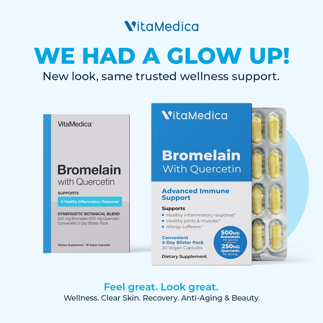 VitaMedica Bromelain with Quercetin capsules side view